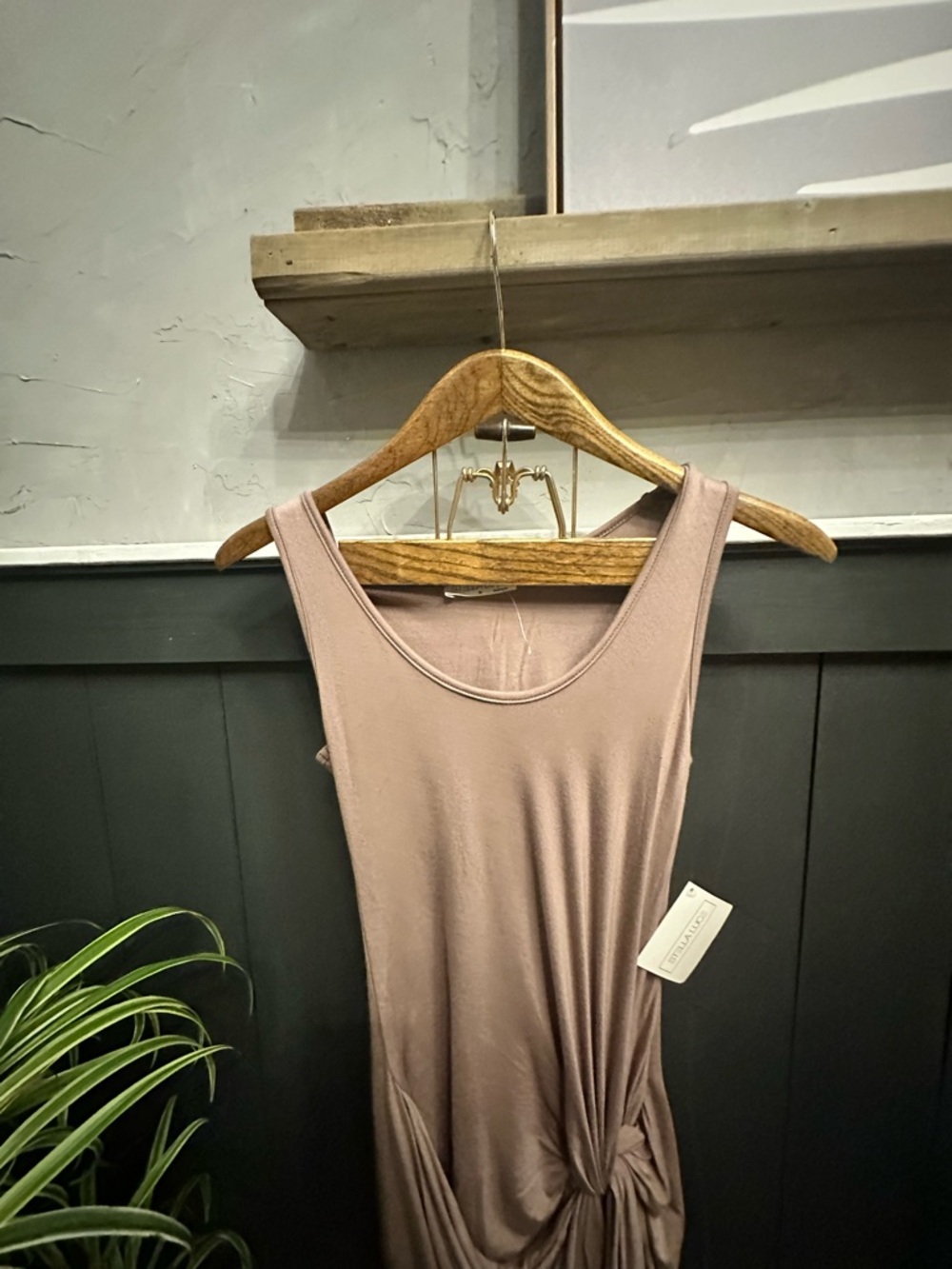 NEW Stella Luce Sleeveless Twist-Detail Tank Dress in Dusty Mauve size M - Picture 5 of 11